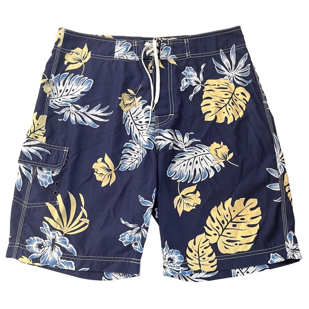 American Eagle Mens Board Shorts 33 Navy Floral Tropical Swim Trunks Beachwear